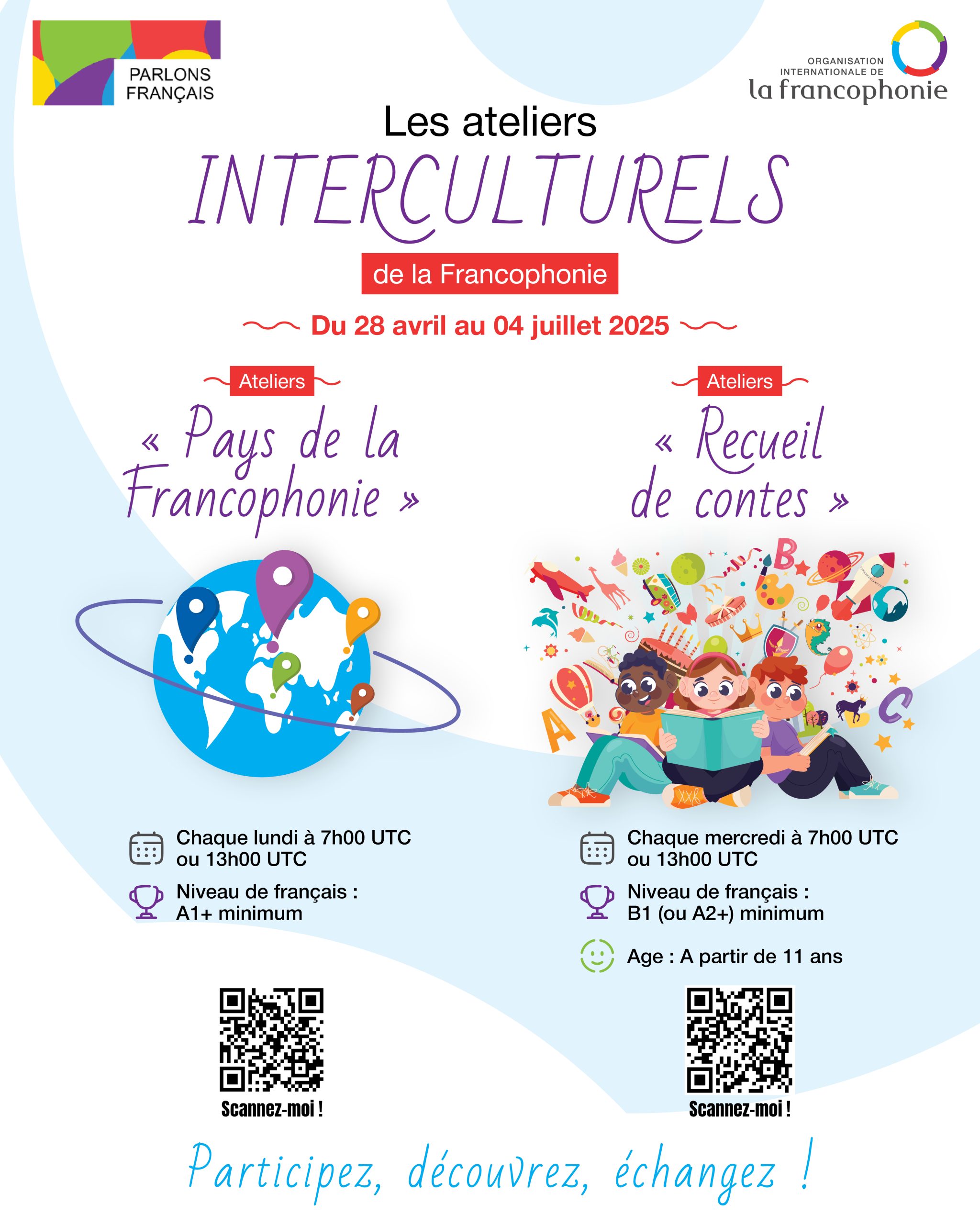 Les Ateliers interculturels de la Francophonie : Participez, découvrez, échangez !
