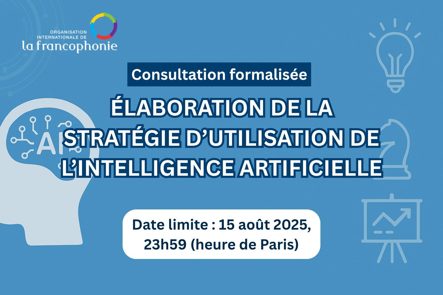 Consultation formalisée pour l’élaboration de la stratégie d’utilisation de l’Intelligence artificielle (IA) pour les activités de la DEAF/OIF
