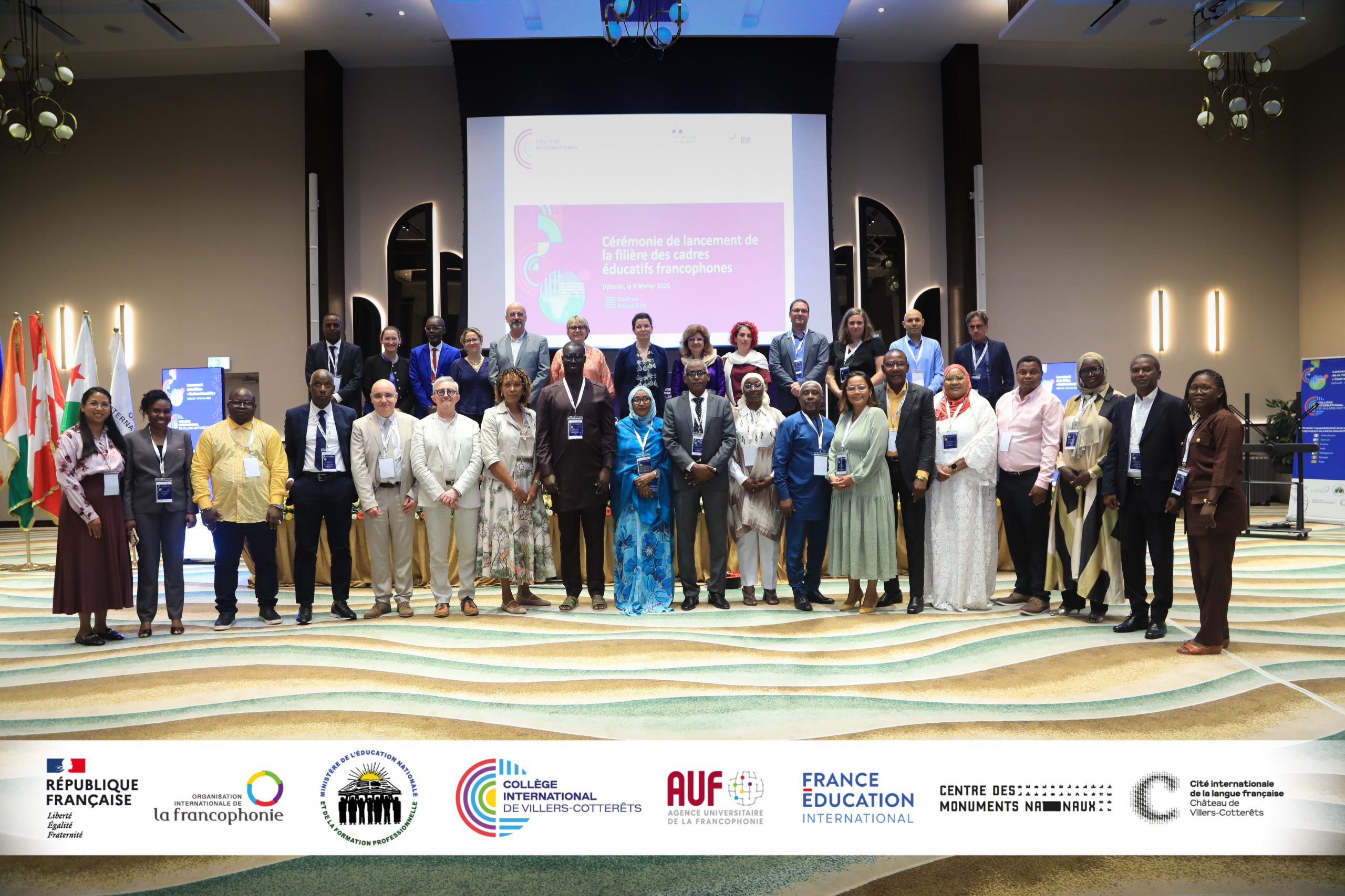 Le 8 février 2026, l’OIF a piloté le lancement officiel de la filière « Cadres éducatifs » du Collège international de Villers-Cotterêts, à Djibouti, en présence de hautes autorités nationales et de représentants diplomatiques